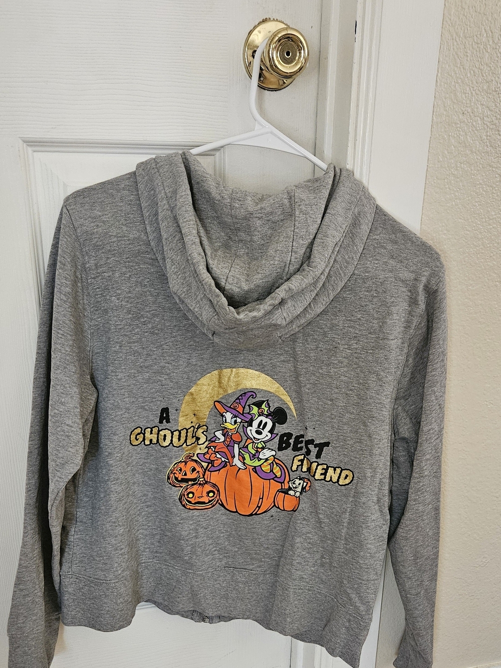 Disney Womens Grey Halloween Mickey & Friends Hoodie - Small